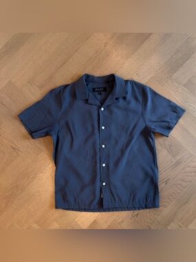 Rag & Bone Bluish Gray Camp Collar Short Sleeve Shirt XS